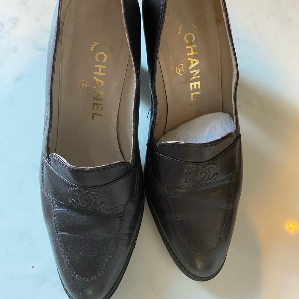 Chanel heel loafers